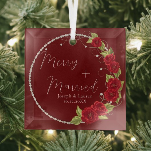 Ornement En Verre Beau Notre premier Noël en mariage (Insitu)