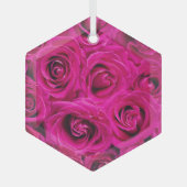 ORNEMENT EN VERRE BEAU ROSE ROSE (Recto)