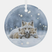 Ornement En Verre Beautiful Foxes in Snow Christmas (Recto)