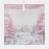Ornement En Verre Beaux paysages roses de Noël (Recto)