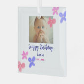 Ornement En Verre Bébé enfants 1er anniversaire ajouter le nom date (Avant gauche)