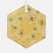 Ornement En Verre Bee Buzzing Honey Bees mignonne (Recto)