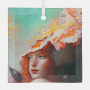 Ornement En Verre Belle artiste Abstraite Red Haired Ginger Girl