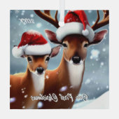 Ornement En Verre Belle Buck and Doe (Verso)