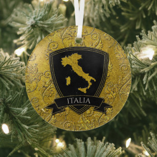 Ornement En Verre Belle carte Ornate de l'Italie Ornament de verre