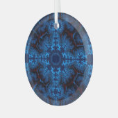 Ornement En Verre Belle fractale abstraite bleue dentelleuse attrape (Avant gauche)