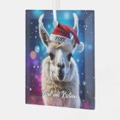 Ornement En Verre Belle Llama dans un chapeau de Santa (Avant gauche)