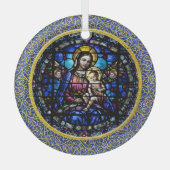 Ornement En Verre Belle Marie et Bébé Jésus (Recto)