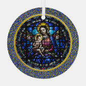 Ornement En Verre Belle Marie et Bébé Jésus (Verso)