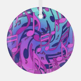 Ornement En Verre Belle Musique Vive Colorful Design Upbeat