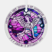 Ornement En Verre Bénédiction de Noël Ange Vitrail violet (Verso)