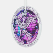 Ornement En Verre Bénédiction de Noël Ange Vitrail violet (Avant gauche)