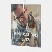 Ornement En Verre Best Cat Dad Ever – Modern Custom Photo Design (Avant gauche)