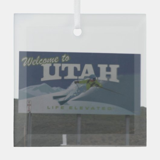 Ornement En Verre Bienvenue à Utah (Recto)