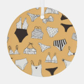 Ornement En Verre Bikini tropical : Motif d'été à main (Verso)