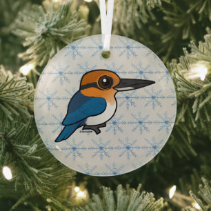 Ornement En Verre Birdorable Guam Kingfisher