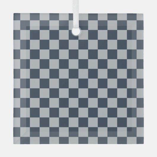 Ornement En Verre Black ice checkered board pattern (Recto)