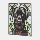 Ornement En Verre Black Labrador Retriever "Verre tendu" (Avant gauche)