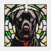 Ornement En Verre Black Labrador Retriever "Verre tendu" (Verso)