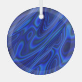 Ornement En Verre Bleu Abalone Coquille fractale Abstrait Suncatcher (Recto)