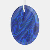 Ornement En Verre Bleu Abalone Coquille fractale Abstrait Suncatcher (Avant gauche)