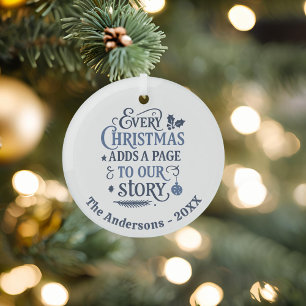 Ornement En Verre Bleu notre histoire typographie Noël