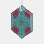 Ornement En Verre Bleu rouge et vert Starburst Fractal Suncatcher (Avant gauche)