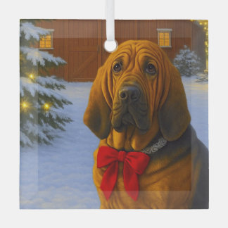 Ornement En Verre Bloodhound Holiday