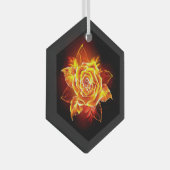 Ornement En Verre Blooming Fire Rose (Avant droite)