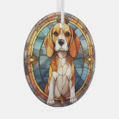 Ornement En Verre Blue Gold Beagle Puppy  (Avant droite)