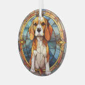 Ornement En Verre Blue Gold Beagle Puppy  (Avant gauche)
