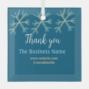 Ornement En Verre Blue orange snowflakes ajouter nom commercial noël