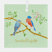 Ornement En Verre Bluebirds (Verso)