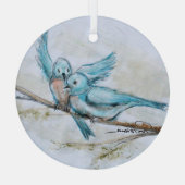 Ornement En Verre Bluebirds par Hevener (Verso)