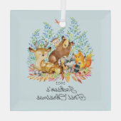 Ornement En Verre Bois Animaux Baby's First Christmas (Verso)