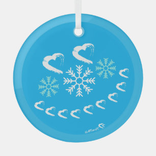 Ornement En Verre Bon coeur Snowflake Ornament