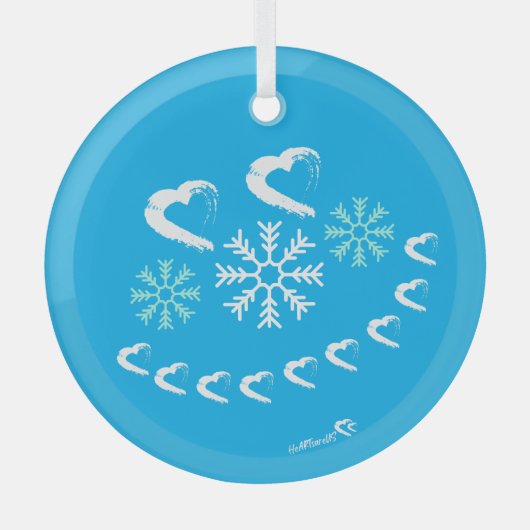 Ornement En Verre Bon coeur Snowflake Ornament (Recto)