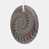 Ornement En Verre Bonbons rose et vert fractionné Spiral Fractal Art (Avant gauche)