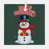 Ornement En Verre Bonhomme de neige chapeau haut-de-forme noël (Verso)