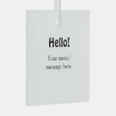 Ornement En Verre Bonjour ajouter un message de nom simple minimum é (Avant droite)