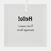 Ornement En Verre Bonjour ajouter un message de nom simple minimum é (Verso)