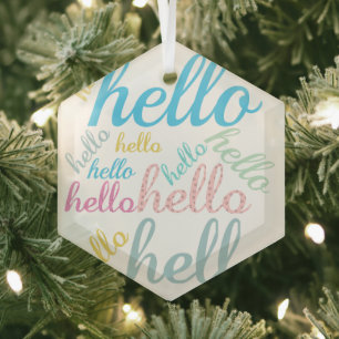 Ornement En Verre Bonjour mignon coloré Bonjour Cadeaux