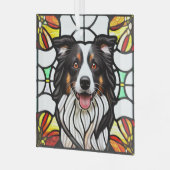 Ornement En Verre Bordure Collie Chien "Verre tendu" (Avant gauche)
