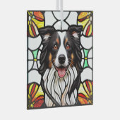 Ornement En Verre Bordure Collie Chien "Verre tendu" (Avant droite)