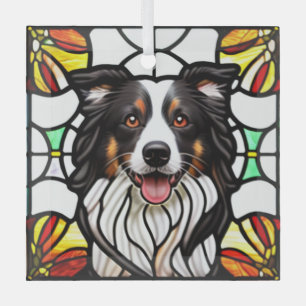 Ornement En Verre Bordure Collie "Verre tendu"