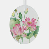 Ornement En Verre Bordure d'eau rose Lotus (Avant droite)