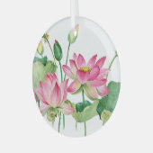 Ornement En Verre Bordure d'eau rose Lotus (Avant gauche)