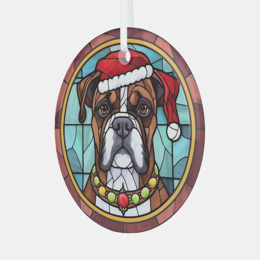 Ornement En Verre Boxer en verre tendu Noël (Avant gauche)