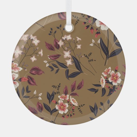 Ornement En Verre Branche de fleurs roses, composition abstraite. (Recto)