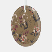 Ornement En Verre Branche de fleurs roses, composition abstraite. (Avant gauche)